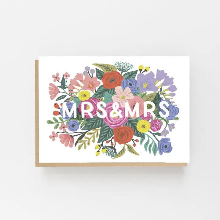 Mrs & Mrs Floral Wedding Card - Winterberries