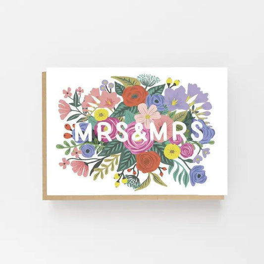 Mrs & Mrs Floral Wedding Card - Winterberries