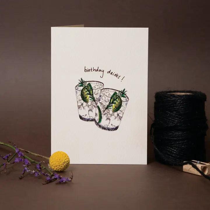 BIRTHDAY DRINKS CARD - Winterberries
