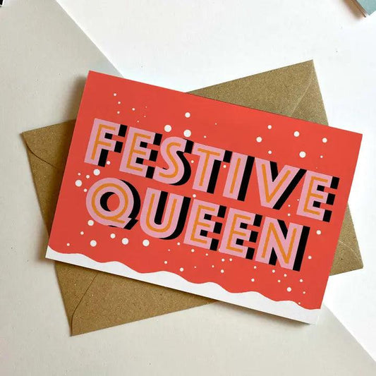 Festive Queen Christmas Card - Winterberries
