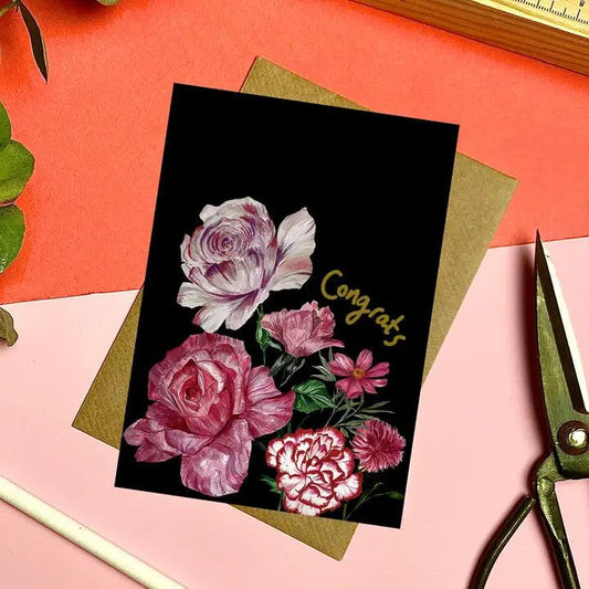 Congrats Floral Congratulations/Well Done Card - Winterberries