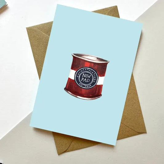 New Pad Paint Pot Card / Newhome / Congratulations / Friend - Winterberries