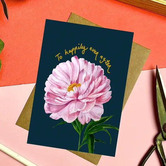 Floral Wedding  Card - Winterberries