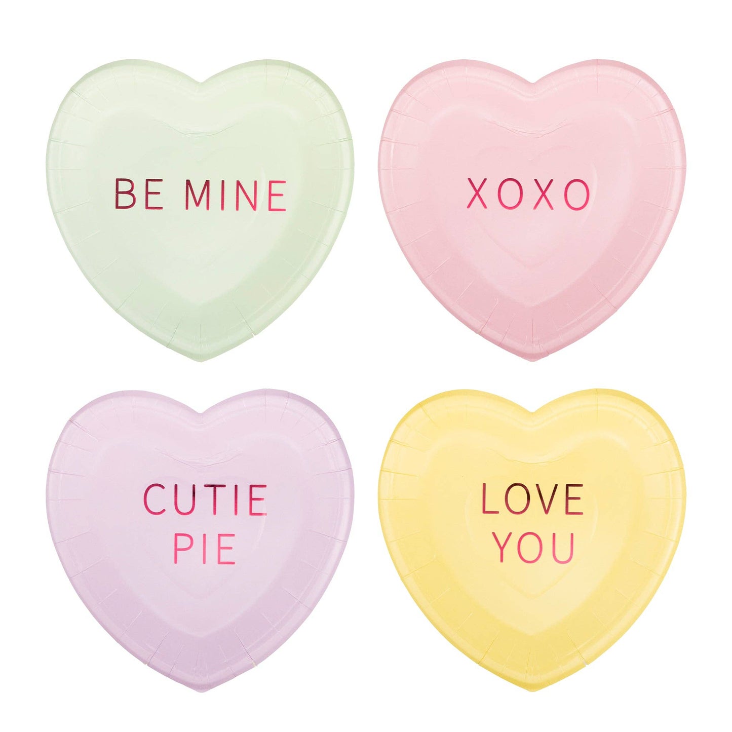 x8 CONVERSATION HEARTS PAPER PLATES - Winterberries