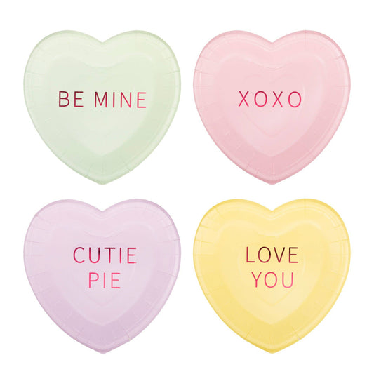 x8 CONVERSATION HEARTS PAPER PLATES - Winterberries