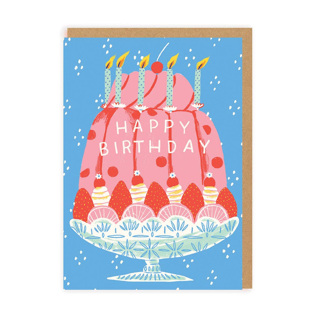 Birthday Trifle Cake Greeting Card - Winterberries