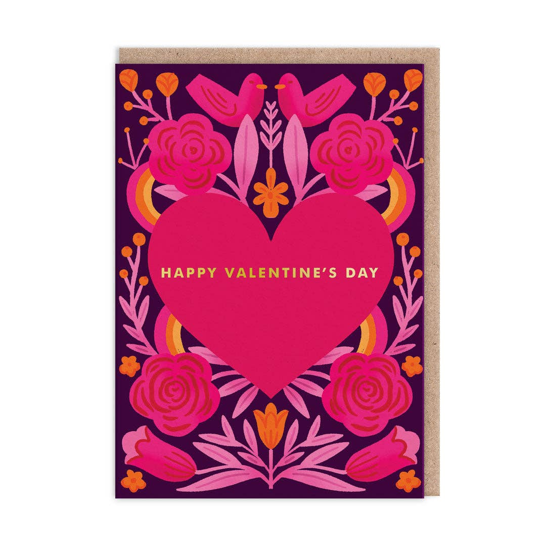 Heart Valentine's Day Card (10746) - Winterberries