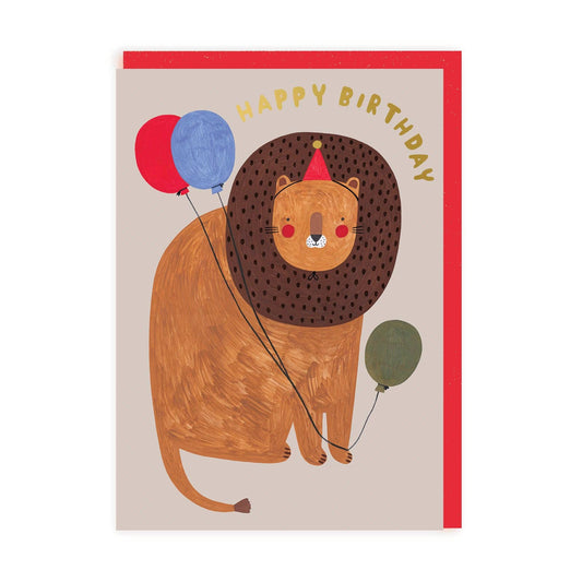 Lions with Balloons Greeting Card - Winterberries