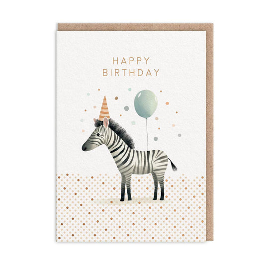 Zebra Birthday Card (11257) - Winterberries