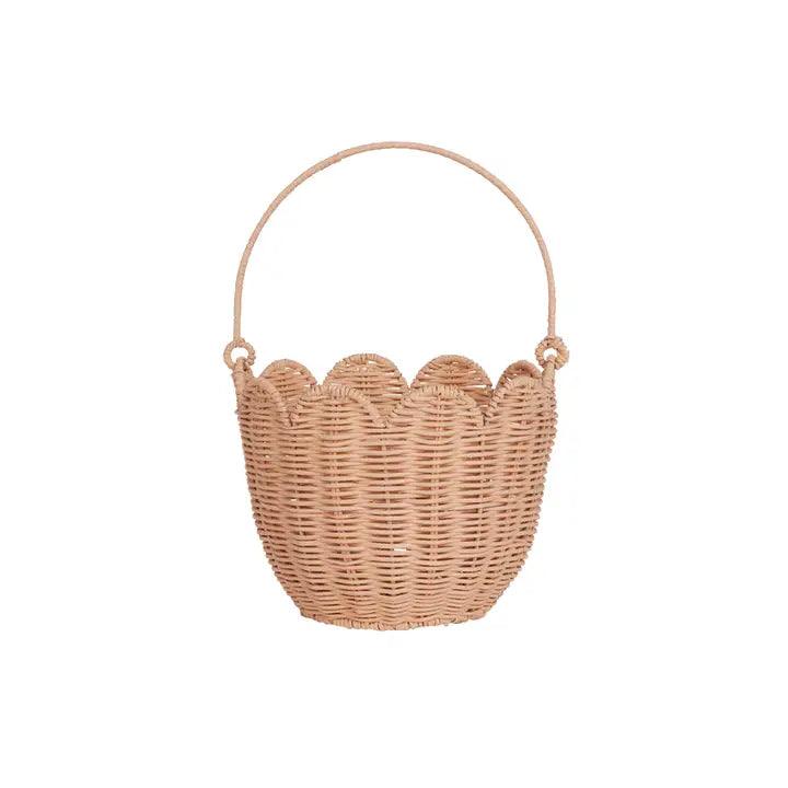 Rattan Tulip Basket - Seashell Pink - Winterberries