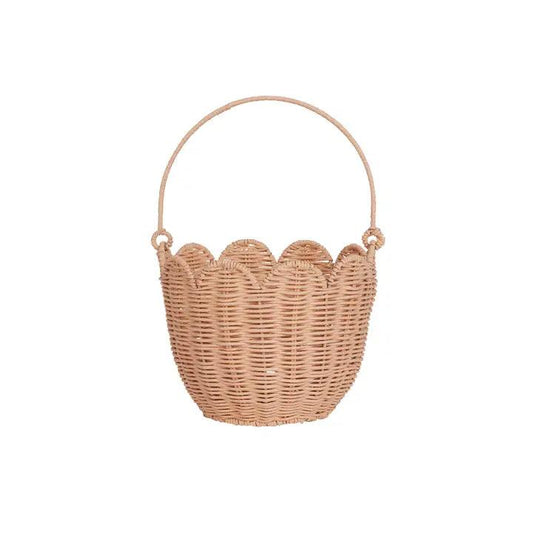Rattan Tulip Basket - Seashell Pink - Winterberries