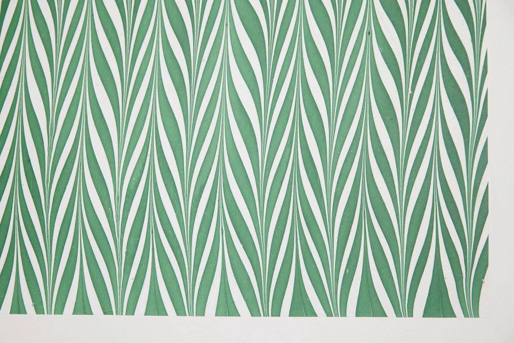 Hand Marbled Wrapping Paper Sheets - Candy Stripes Green - Winterberries