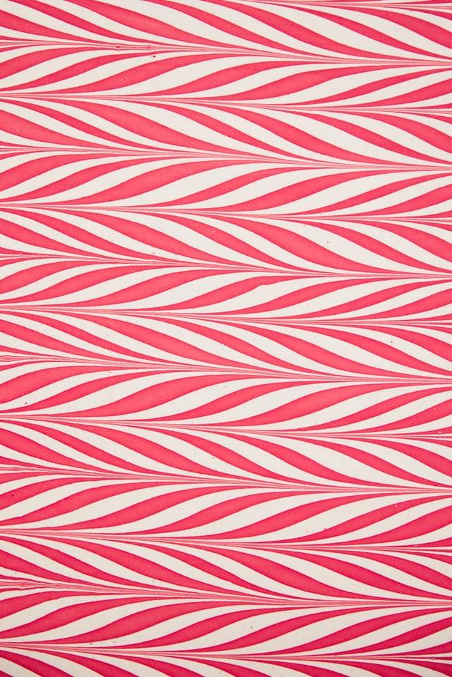 Hand Marbled Wrapping Paper Sheets - Candy Stripes Red - Winterberries