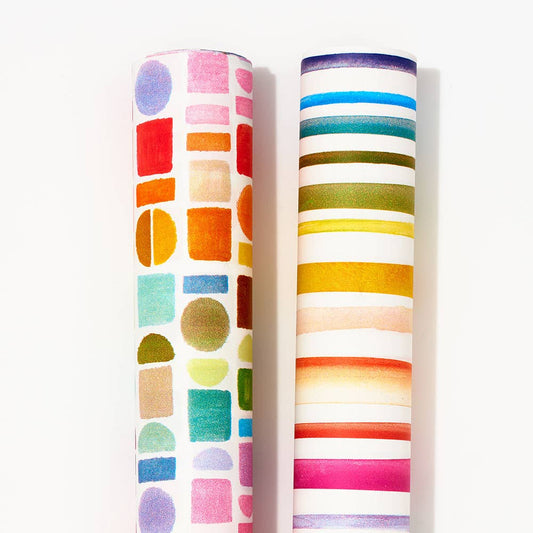 WATERCOLOUR WRAPPING PAPER TWO ROLL SET - Winterberries