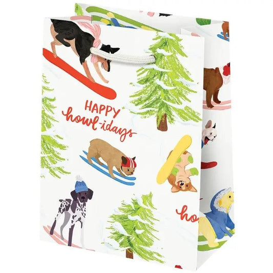 x1 Skiing Holiday Dogs Gift Bag - Winterberries