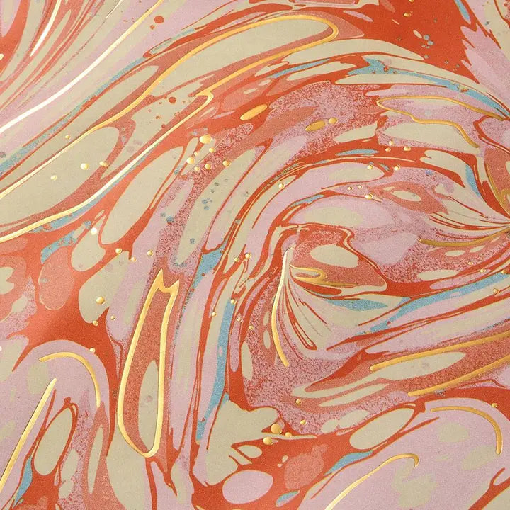 Pink Marble Wrapping Paper - Winterberries