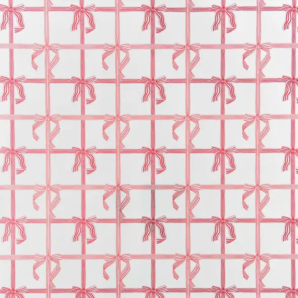 Stripe Bows Christmas Wrapping Paper - Winterberries
