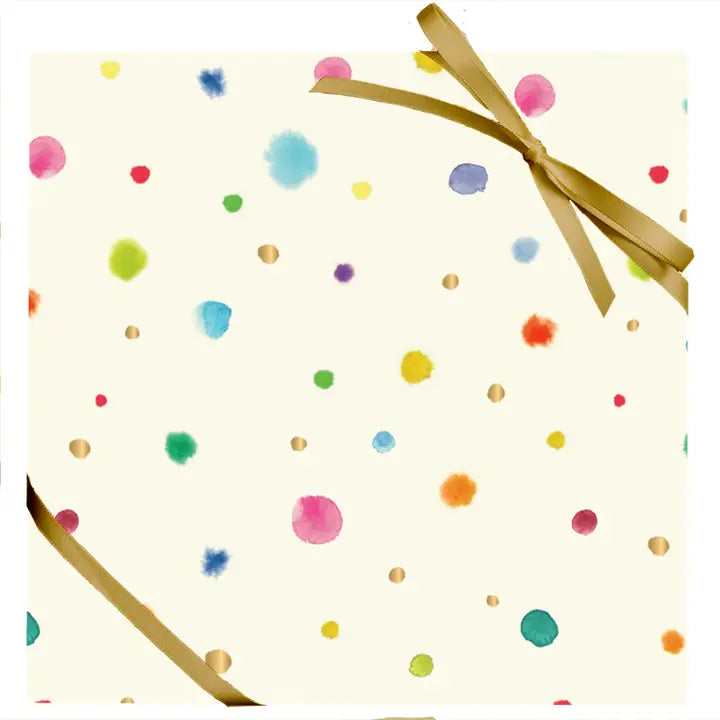 Watercolor Dots Wrapping Paper - Winterberries