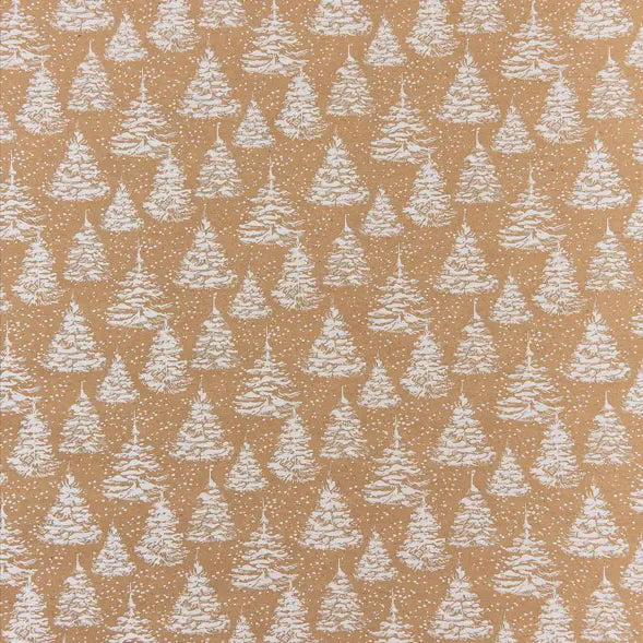 White Glitter Trees Wrapping Paper - Winterberries