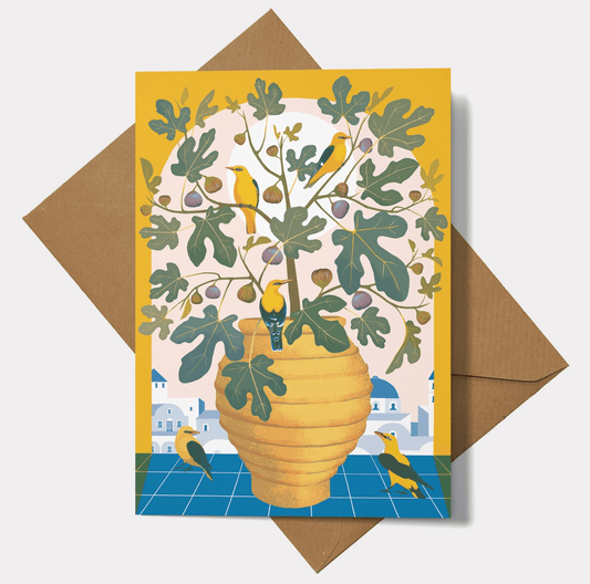 Santorini Greetings Card - Winterberries