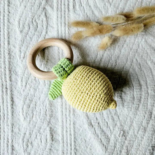 Handmade Crochet Rattle Lemon - Yellow - Winterberries