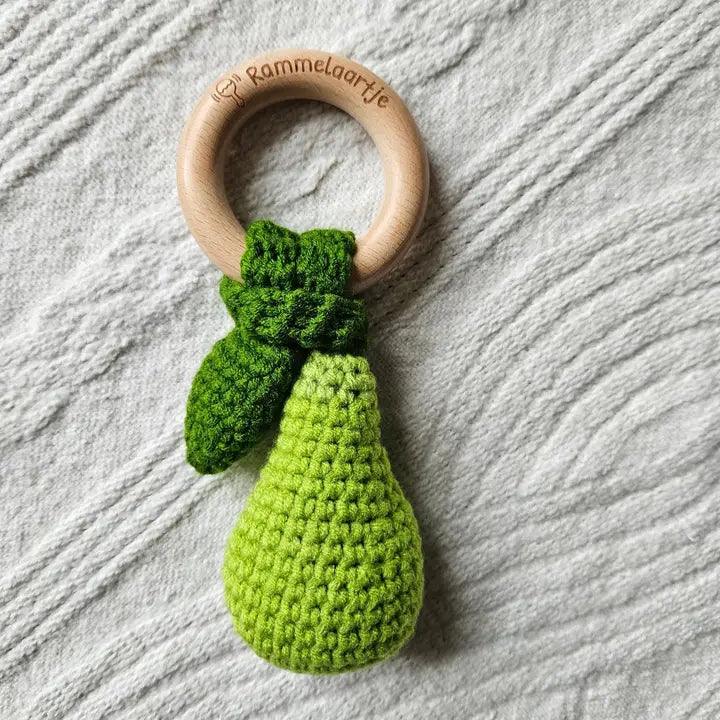 Handmade Pear Rattle - Green - Winterberries