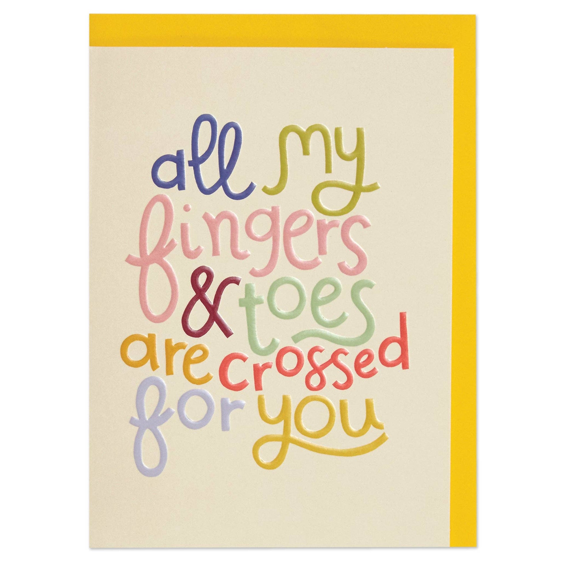 'All my fingers and toes are crossed for you' card - Winterberries