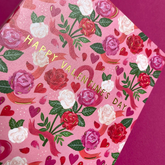 HAPPY VALENTINES DAY ROSES HEARTS - Winterberries