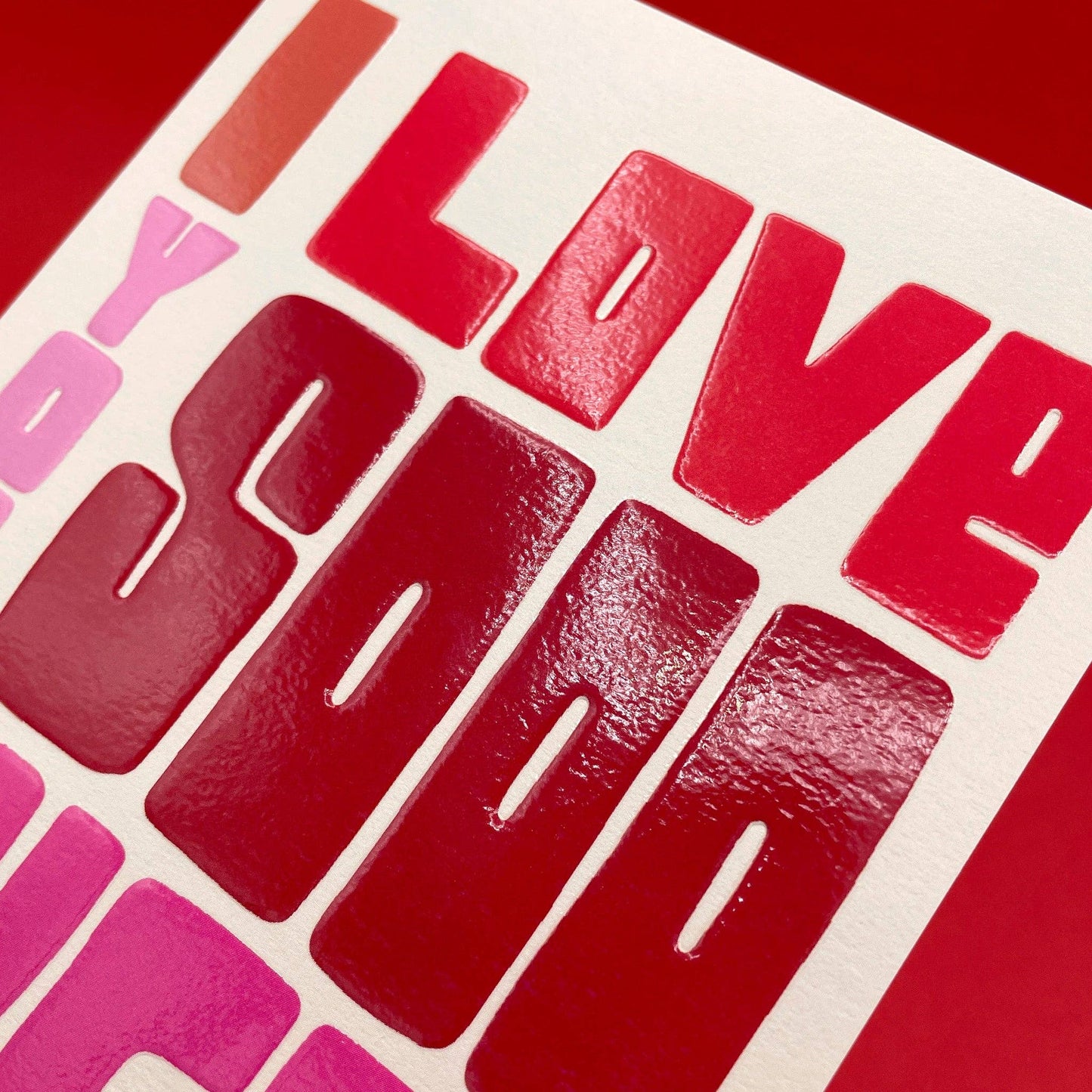 'I Love You Sooo Much' card - Winterberries