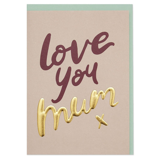 'Love You Mum' card - Winterberries