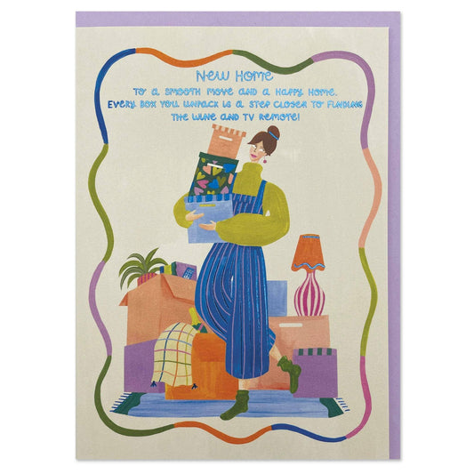 'New Home find wine and remote' card - Winterberries
