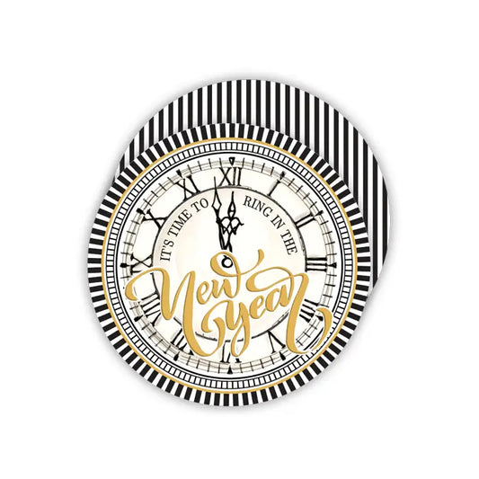 Coaster New Year Clock - Winterberries