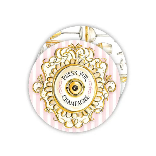 x20 Champagne Round Coaster - Winterberries