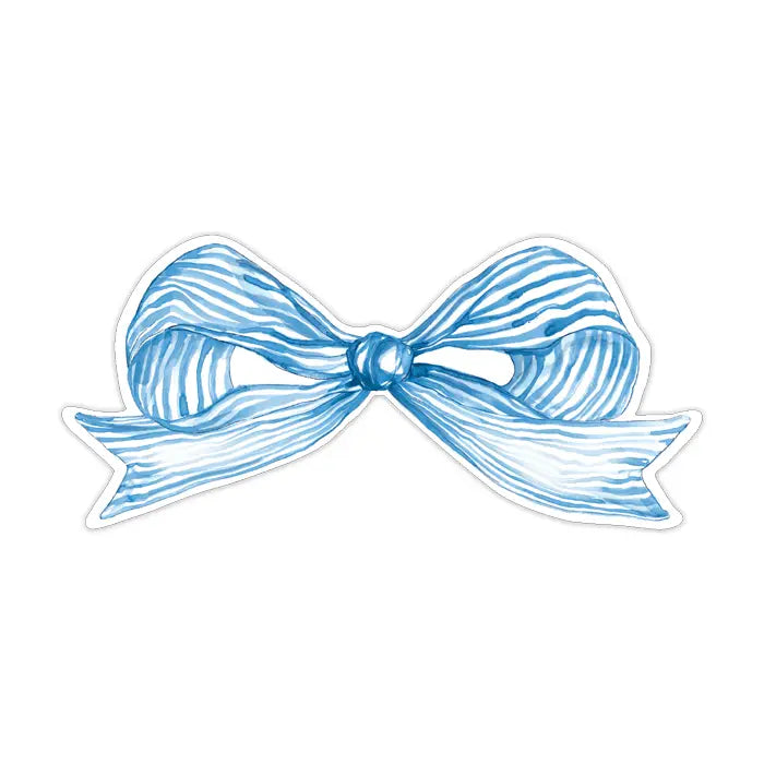 Bow Die-Cut Accents French Blue Striped - Winterberries