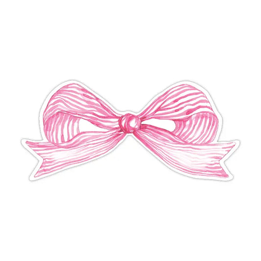 Die-cut Pink Striped Bow - Winterberries