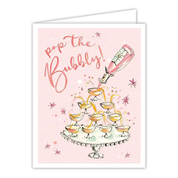 Greeting Card Bubbly Champagne Tower - Winterberries