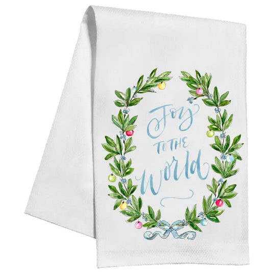 Kitchen Towel Blue Bow Ornaments - Winterberries