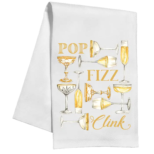 Kitchen Towel Champagne Glasses - Winterberries