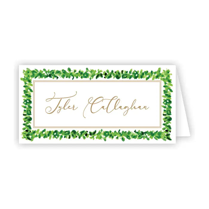 Placecard Bridal Boxwood Border - Winterberries