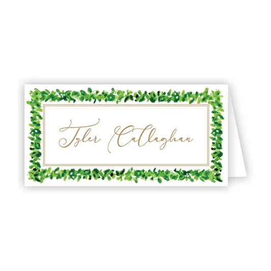 Placecard Bridal Boxwood Border - Winterberries