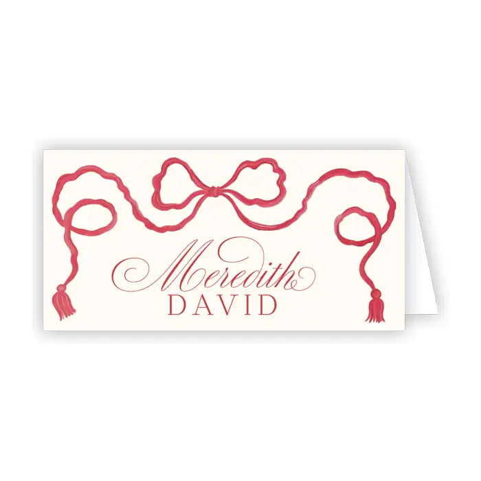 Placecard Red Bow - Winterberries