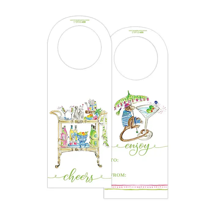 Wine Tag Cheers Bar Cart Garden - Winterberries