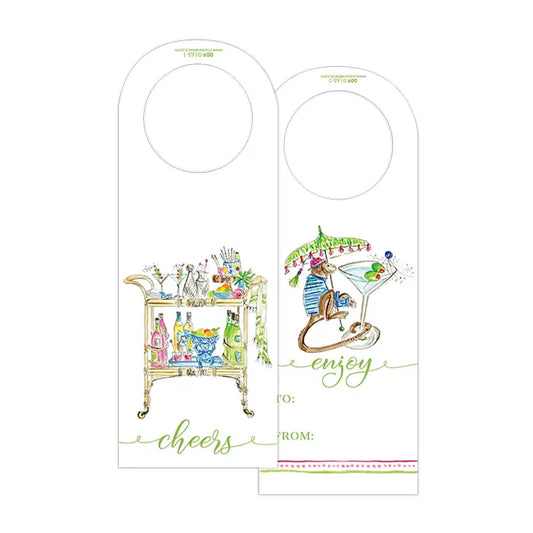 Wine Tag Cheers Bar Cart Garden - Winterberries