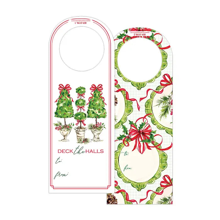 Wine Tag Topiary Trio with Bows - Winterberries