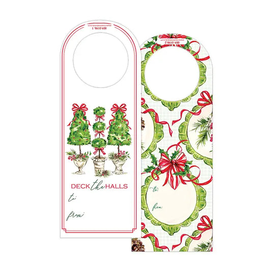 Wine Tag Topiary Trio with Bows - Winterberries