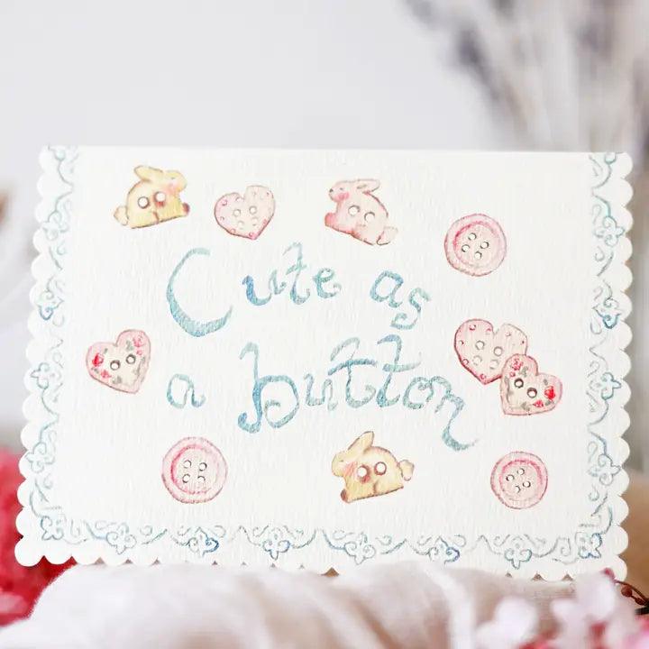 Cute As A Button - Scalloped Edge Card - Winterberries