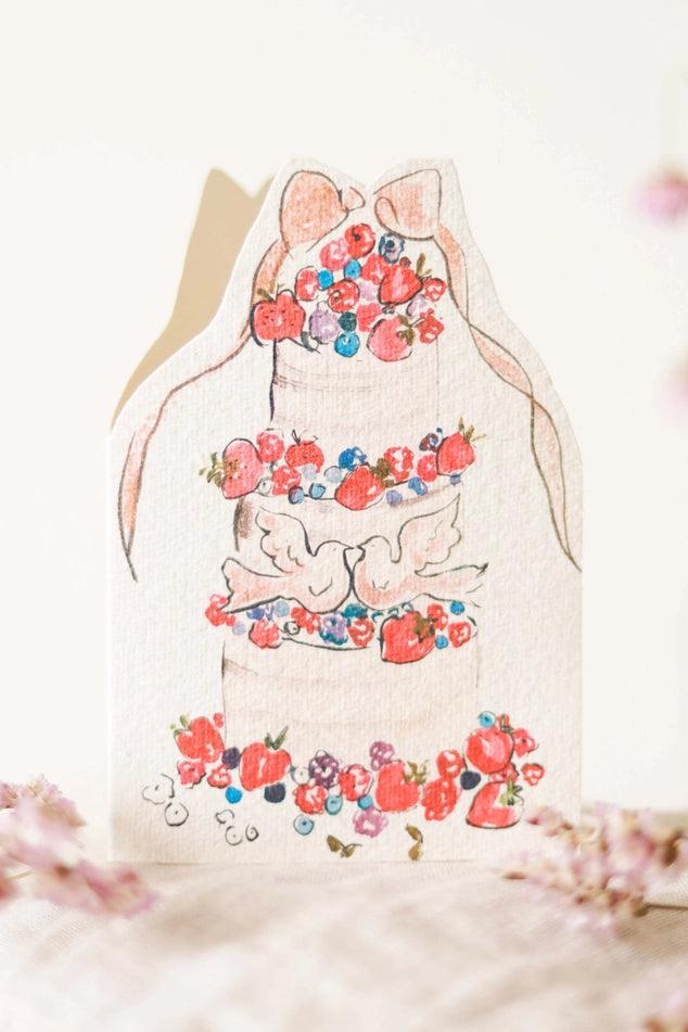 Berry Gateaux Hand-Cut Card - Winterberries