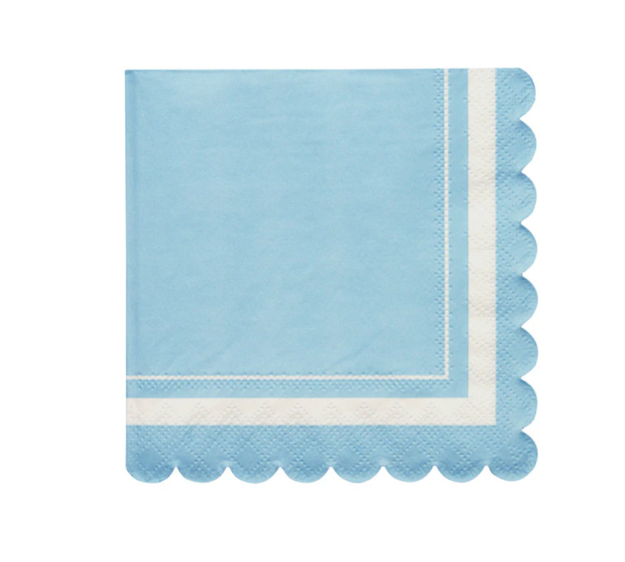 x20 SKY BLUE SCALLOPED EDGE COCKTAIL PAPER NAPKINS - Winterberries