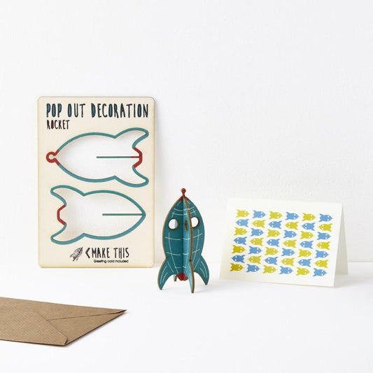 Pop Out Rocket Greeting Card - Winterberries