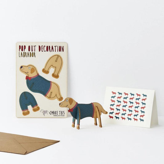 Pop Out Sausage Dog Greeting Card - Winterberries
